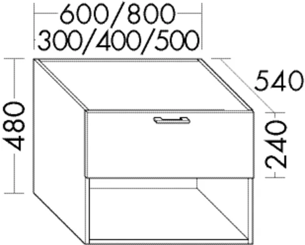 burgbad Hochschrank „Sys30“ 340 × 480 × 580 mm in Schilf Solid Matt