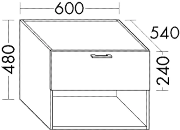 burgbad Hochschrank „Sys30“ 640 × 480 × 580 mm in Grau Hochglanz