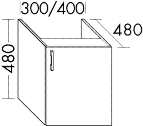 burgbad Hochschrank „Sys30“ 340 × 480 × 520 mm in Basaltgrau Matt