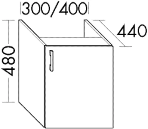 burgbad Hochschrank „Sys30“ 340 × 480 × 480 mm in Weiß Hochglanz