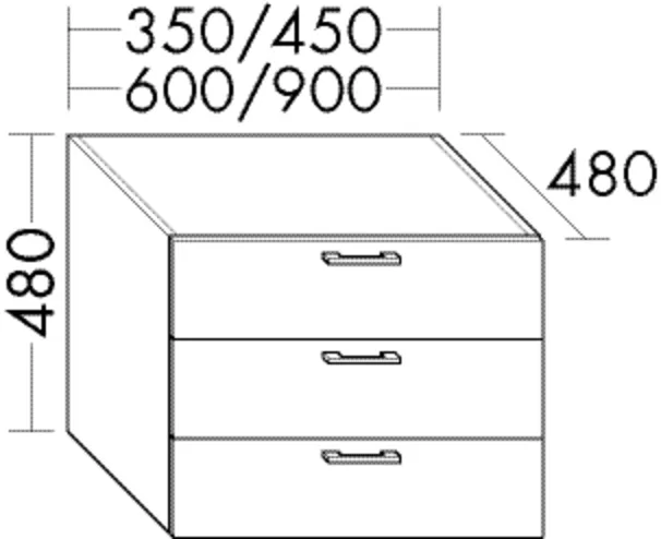 burgbad Hochschrank „Sys30“ 490 × 480 × 520 mm in Weiß Matt