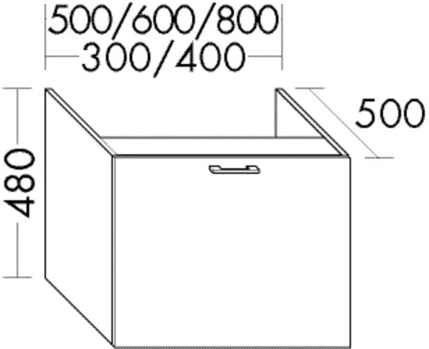 burgbad Hochschrank „Sys30“ 340 × 480 × 540 mm in Weiß Hochglanz