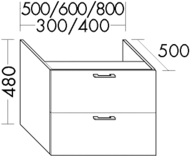 burgbad Hochschrank „Sys30“ 340 × 480 × 540 mm in Weiß Matt