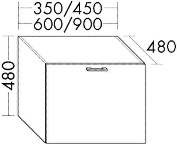 burgbad Hochschrank „Sys30“ 490 × 480 × 520 mm in Grau Hochglanz