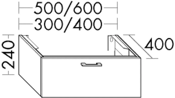 burgbad Hochschrank „Sys30“ 340 × 240 × 440 mm in Weiß Hochglanz