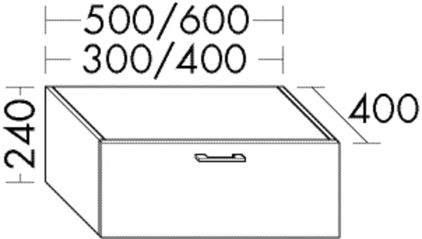 burgbad Waschtischunterschrank „Sys30“ 440 × 280 × 440 mm in Weiß Matt