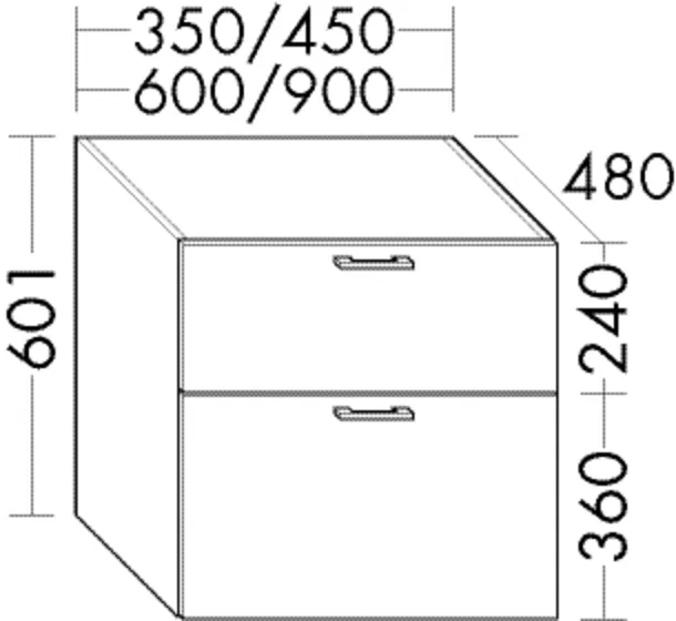 burgbad Hochschrank „Sys30“ 450 × 601 × 480 mm in Weiß Hochglanz