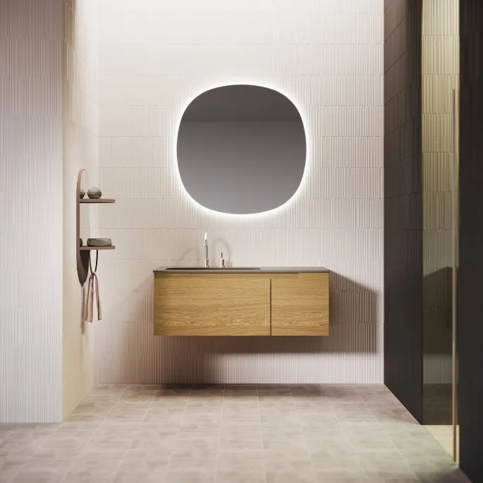 GOLA TRATTO BADEZIMMERSCHRANK 105 CM MIT ACRILIK-KONSOLE UND SPIEGEL