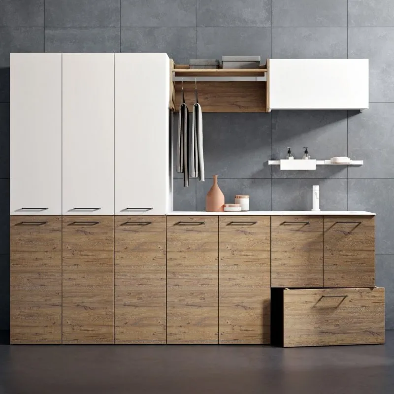 LAVANDERIA PORTALAVABO 2 ANTE CON COPRILAVATRICE E COLONNE