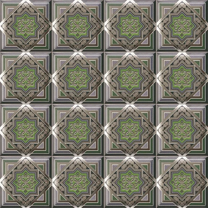 MAINZU FLIESEN HD EFFECTS DECOR ZOCO GREEN METALLEFFEKT 15X15
