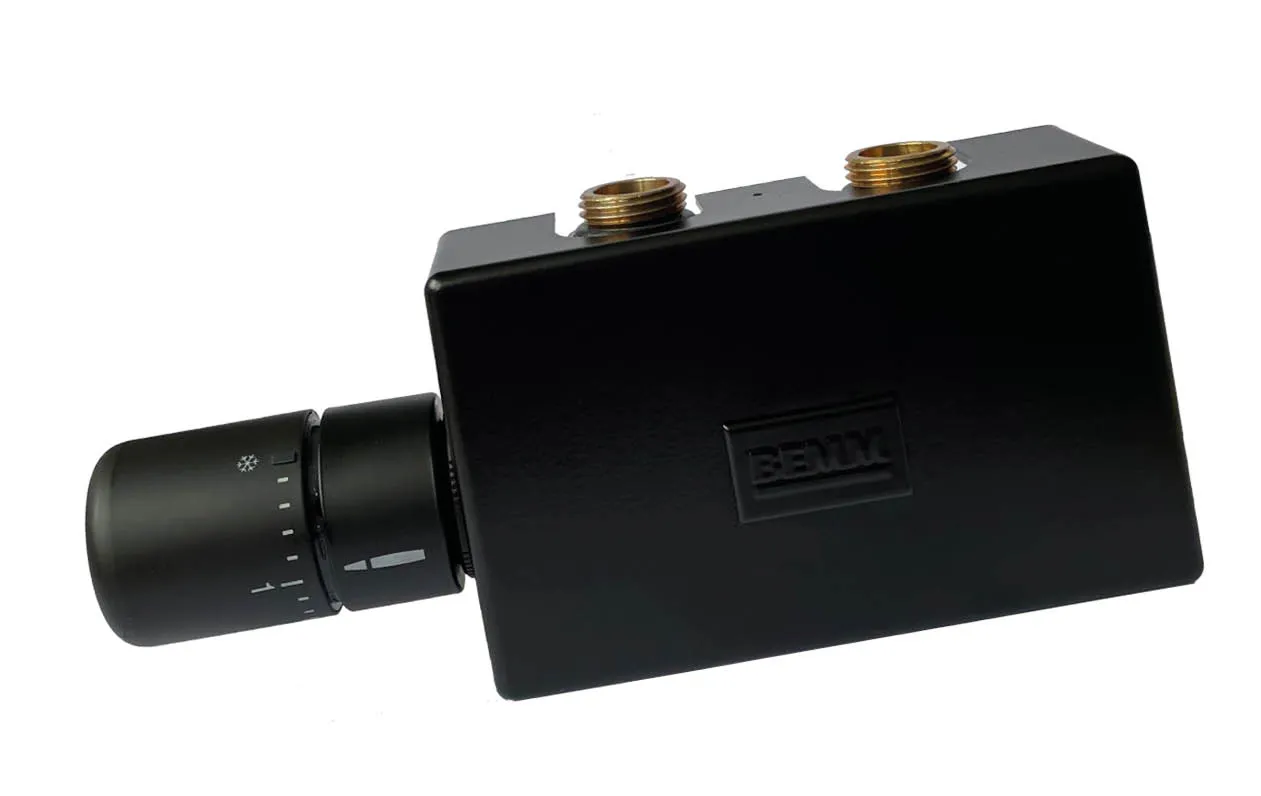 M-Ventil Purline DN15x50mm, DForm, mit Therm. Testa, Schwarz samtmatt