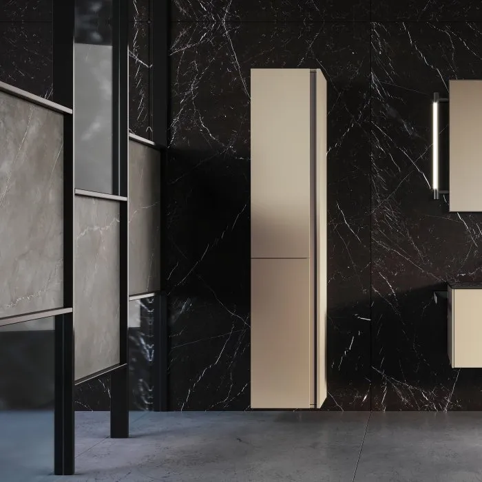 GOLA TRATTO 2-TÜRIGER HOCHSCHRANK IN AVORIO MATT H. 171,2 - B. 35 - T. 32