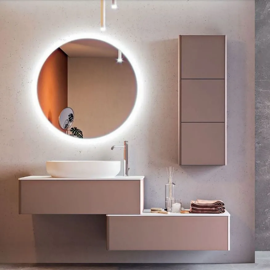 ELEMENTI LEGNO WASCHBECKENUNTERSCHRANK MIT 1 SCHUBLADE, REGAL UND SPIEGEL