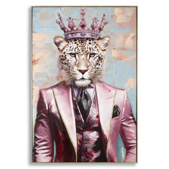 Moderne Gemälde AUF LEINWAND GEMALT KING -B- C/RAHMEN 82X4,5X122 Mauro Ferretti