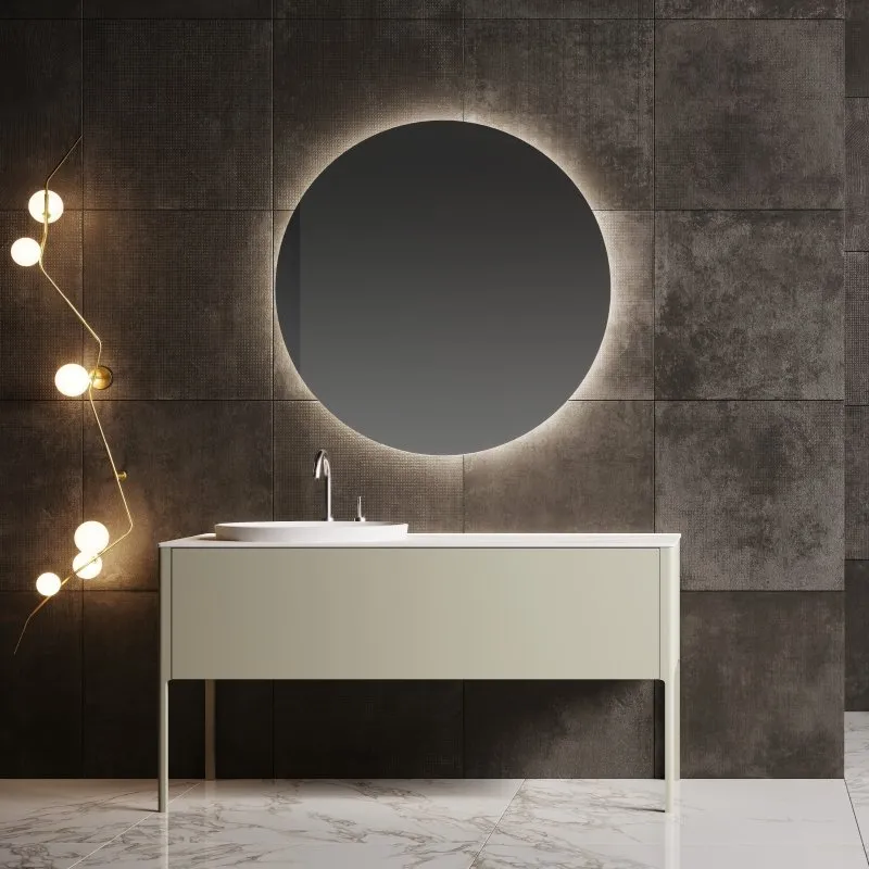 GAMBA BADEZIMMERSCHRANK 149 CM MIT WASCHBECKEN UND HINTERLEUCHTETEM SPIEGEL