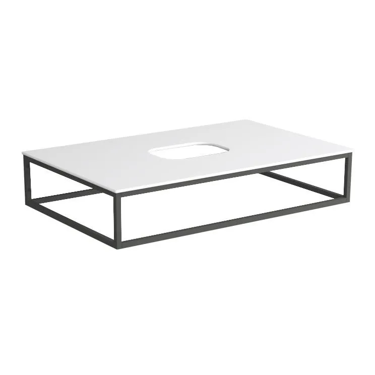 SIMAS FOLIO HÄNGESTRUKTUR MIT WEISS GLÄNZENDER KERAMIKPLATTE 80X50 CM