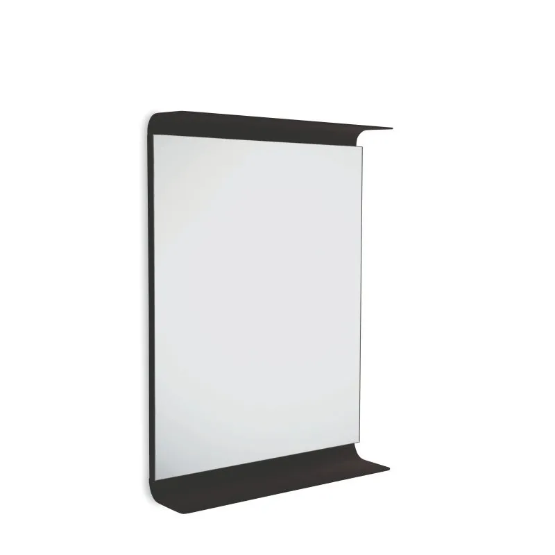 LINEABETA SAETA SPIEGEL MIT LED LICHT UND SCHWARZER ABLAGE 64X90CM