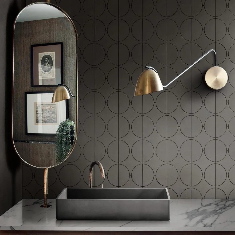 MARAZZI FLIESEN CEMENTUM MOSAIK CERCHI CARBON NATURAL 23,8X41,4