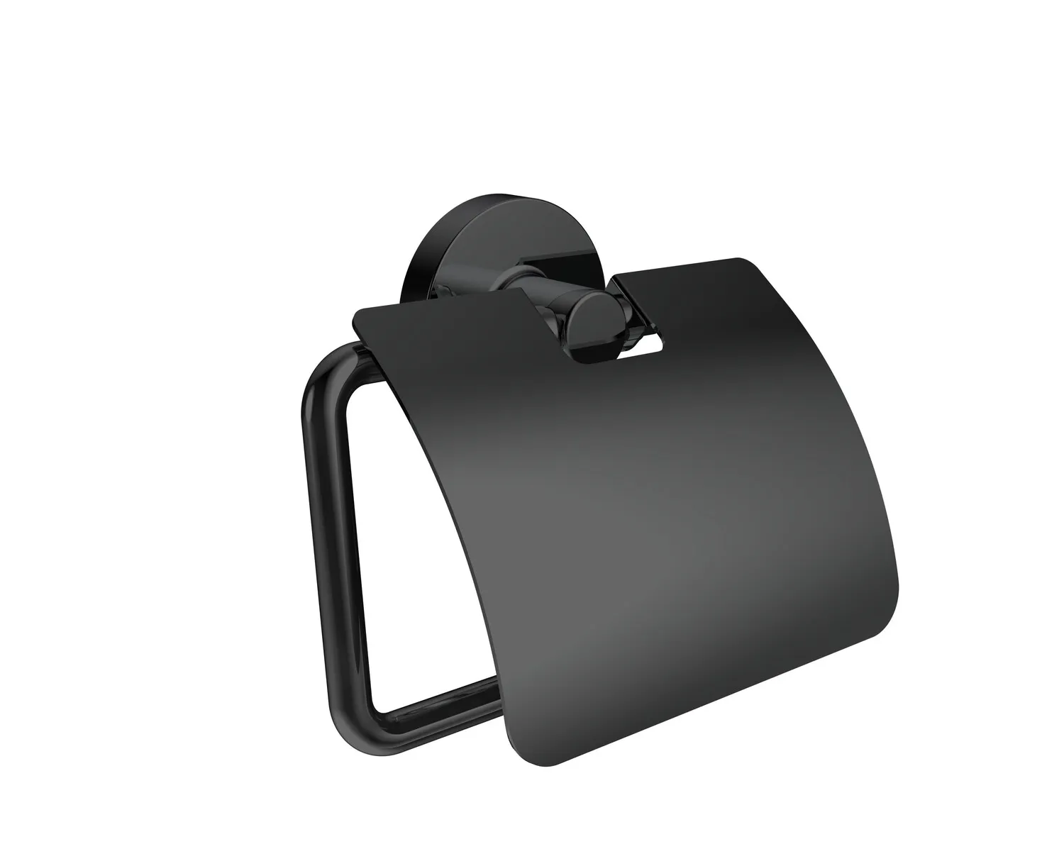 round Papierhalter mit Deckelschwarz