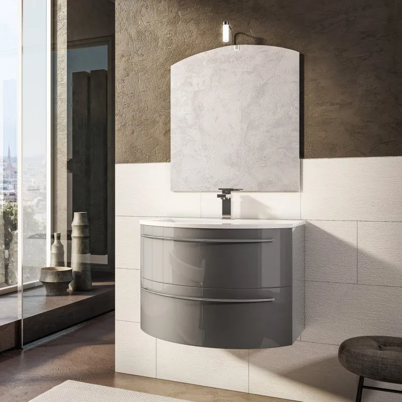 ARCHITECTURAL WASCHTISCHUNTERSCHRANK MIT 2 SCHUBLADEN, KONSOLE UND SPIEGEL