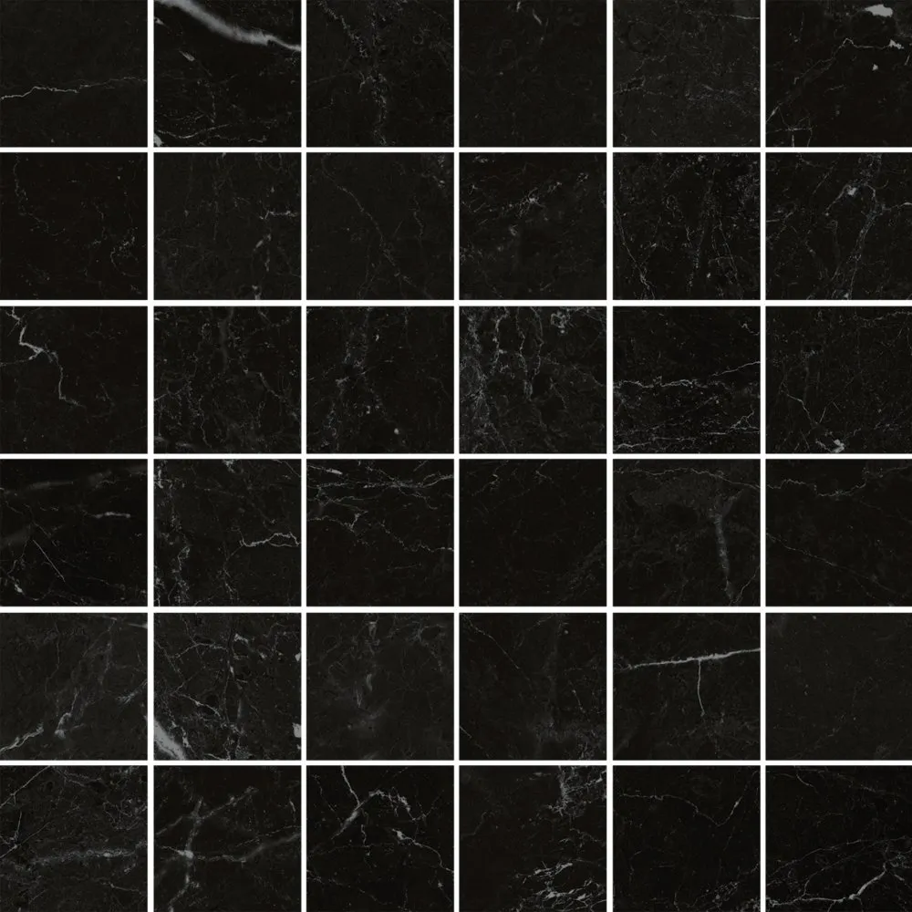 PANARIA FLIESEN ETERNITY MOSAIK 36 MARQUINA BLACK SOFT REKTIFIZIERT 30X30