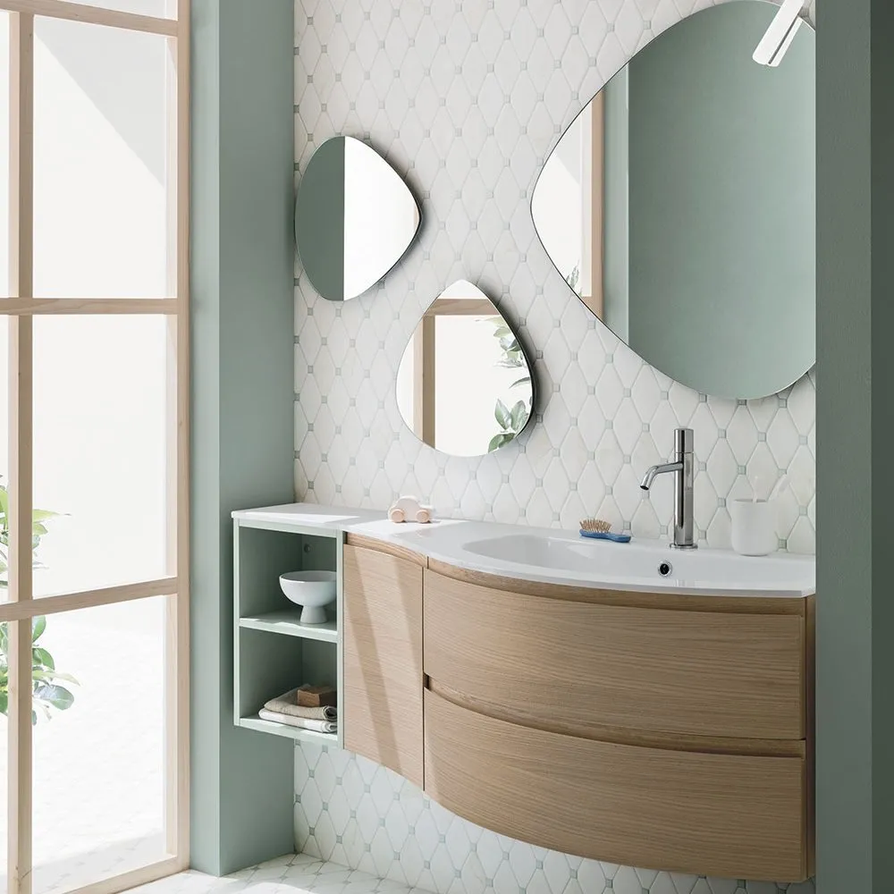 ARBI FUSION STREET 33 WASCHTISCHUNTERSCHRANK 2 SCHUBLADEN MIT TÜR UND SPIEGELN