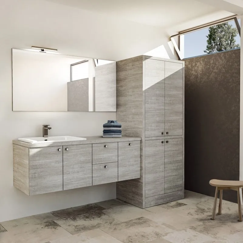 LAVANDERIA 2-TÜRIGER WASCHBECKENSCHRANK FÜR WASCHMASCHINE UND TROCKNER