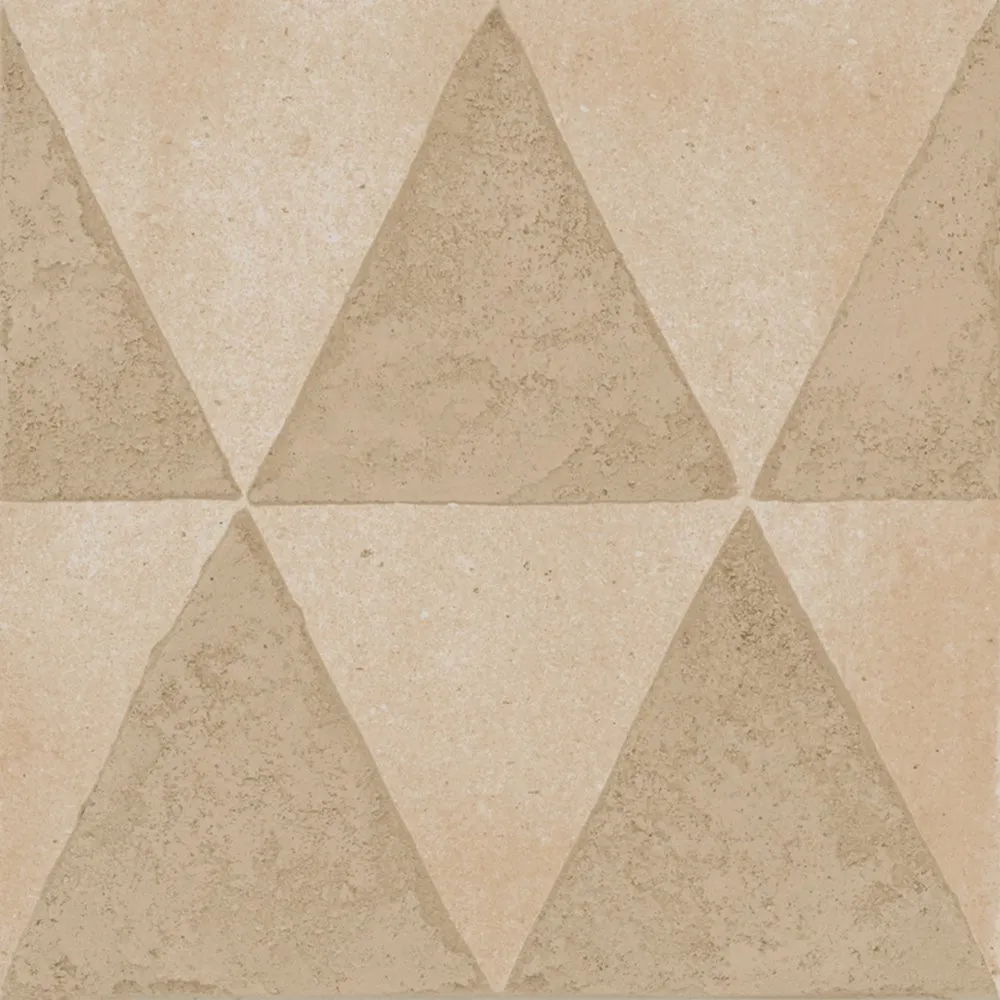 MARAZZI FLIESEN CROGIOLO ARTCRAFT CALCE DEKOR TRIANGOLI NATURAL 20X20