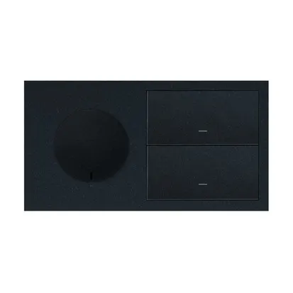 2-fach Panel IP44 1x Steckdose + 2x Wippe matt schwarz Simon 100