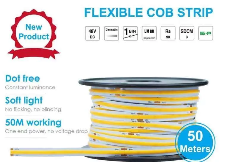 48V COB LED STREIFEN IP20-50M- 4000K