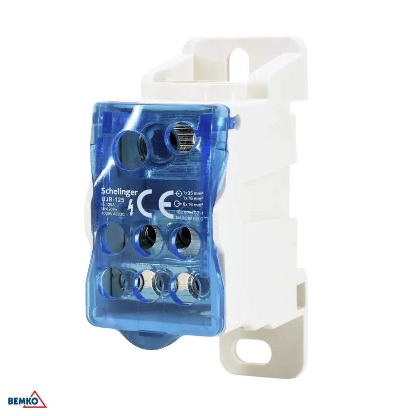 8 Anschlussklemmen (IN 1x10-35mm, 1x6-16mm OUT 6x2.5-16mm) Bemko