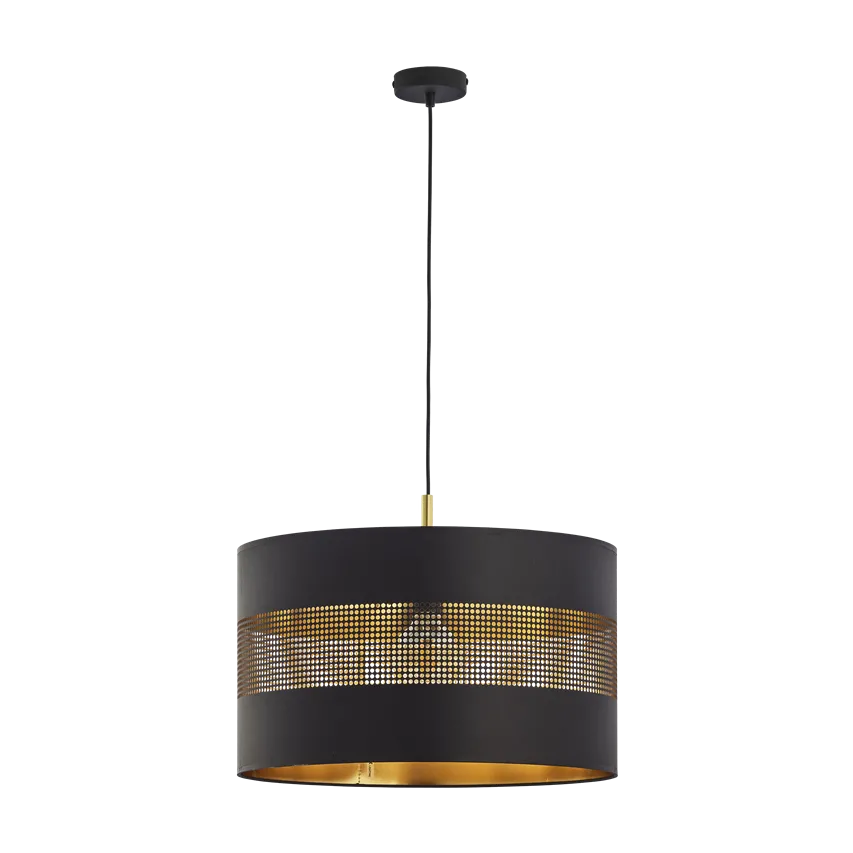 Alessio 1P E27, Hängeleuchte, max. 60W, schwarz-gold