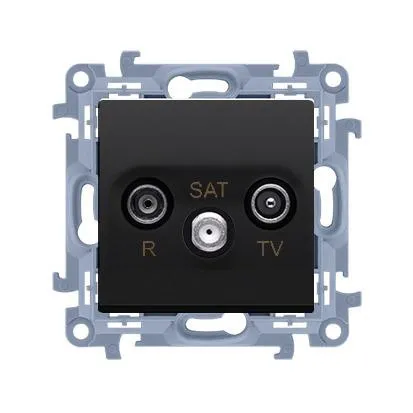 Antennendose R-TV-SAT Enddose für Durchgangsdose 1 dB (Modul) matt schwarz Simon 10