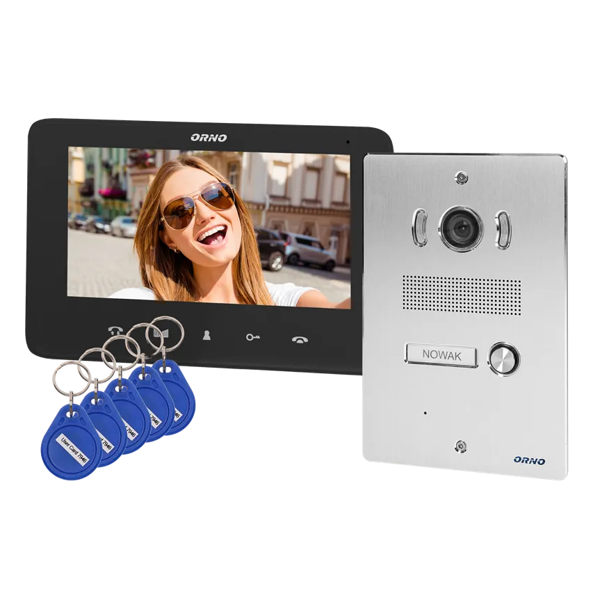 Audio-Türsprechanlage, Farbe, LCD 7", mit Proximity-Schlüsselleser, Gegensprechanlage, Unterputz, INDI P