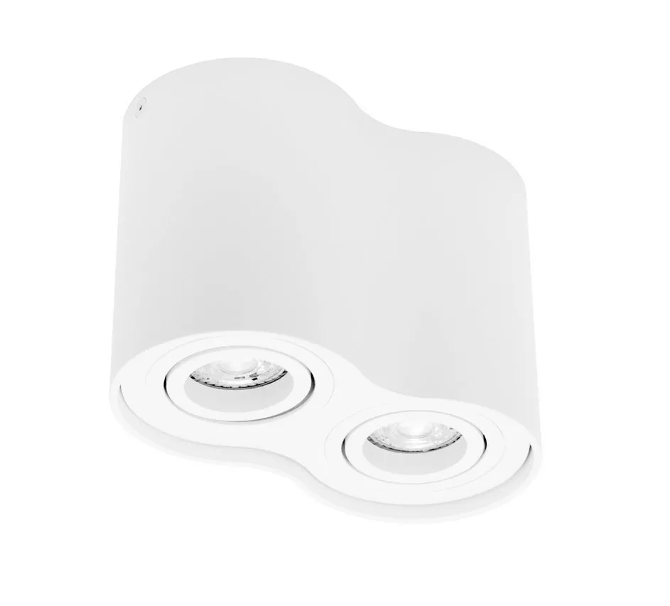 Aufbaustrahler Deckenspotleuchte 2 weiß white 2xGU10 IP20 rund 2-flammig