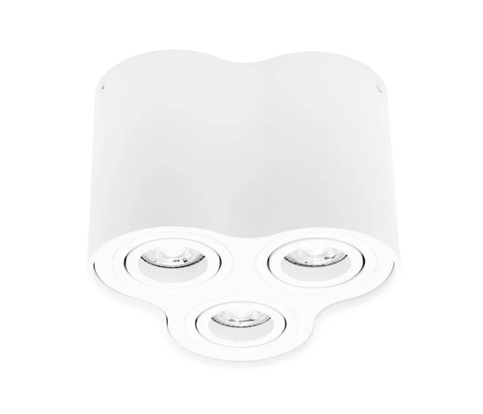 Aufbaustrahler Deckenspotleuchte 3 weiß white 3xGU10 IP20 rund 3-flammig