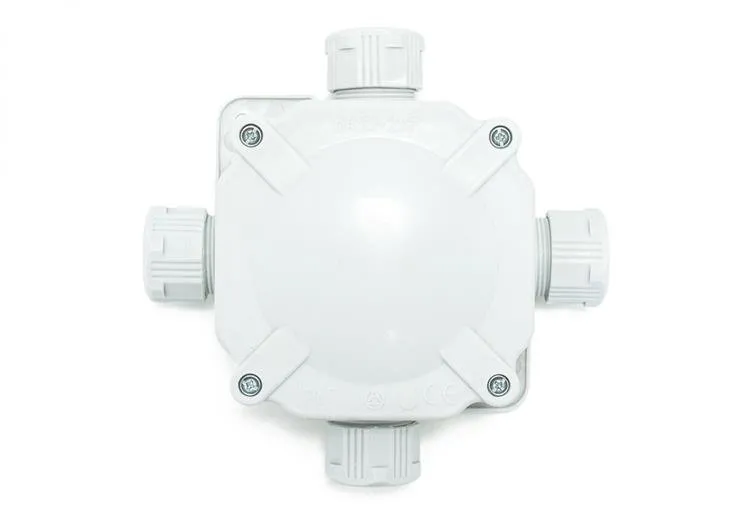 Aufputzgehäuse hermetisch, 122x122x44,6mm, IP67, 4xPG27, grau, 6455-27P/2, SEZ