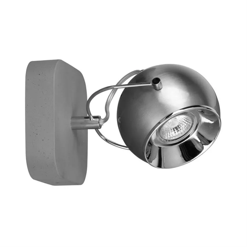 Ball Concrete Wendeleuchte Incl.1xLED GU10 5W Grau/Satin Spot Light 5131136
