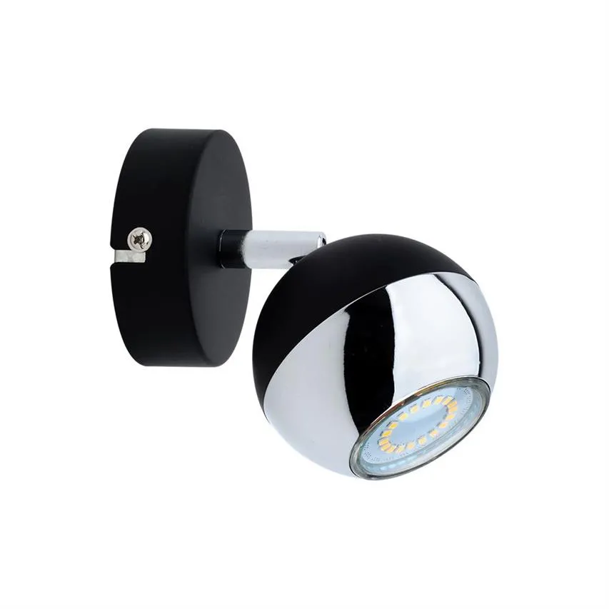 Bianca Wandleuchte 1xGU10 Max.50W Schwarz/Chrom Spot-Light 2502104