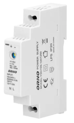 DIN-Schienen-Netzteil 12VDC, 1,25A, 15W, Breite 1 Modul