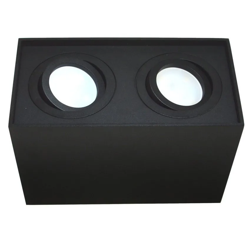 Deckenleuchte Deckenspot 2xGU10 dekorativ schwarz eckig