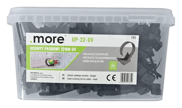 Eimer mit Kabelbinder UP-22-UVCzar schwarz (200sz ) M20381 Eco Light