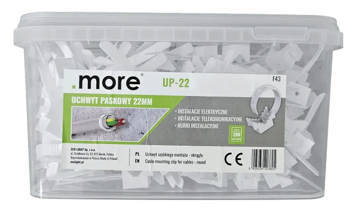 Eimer mit UP-22 Bandkabelhaltern (200 Stück) M20380 Eco Light