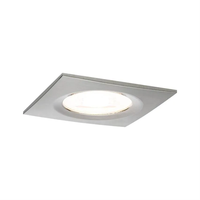 Einbauleuchte quadratisch dimmbar LED Premium EBL Nova 1x7W GU10 Eisen gebürstet IP44