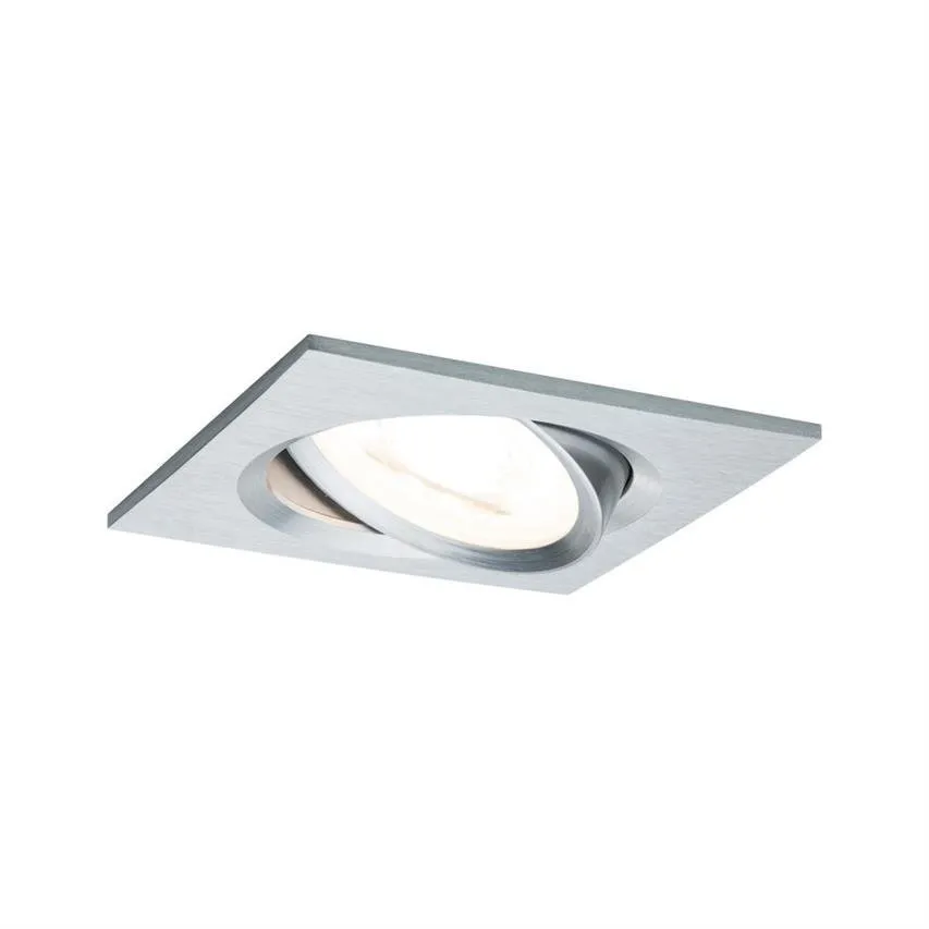 Einbauleuchte schwenkbar quadratisch dimmbar LED Set Premium EBL Nova 1x7W GU10 Aluminium