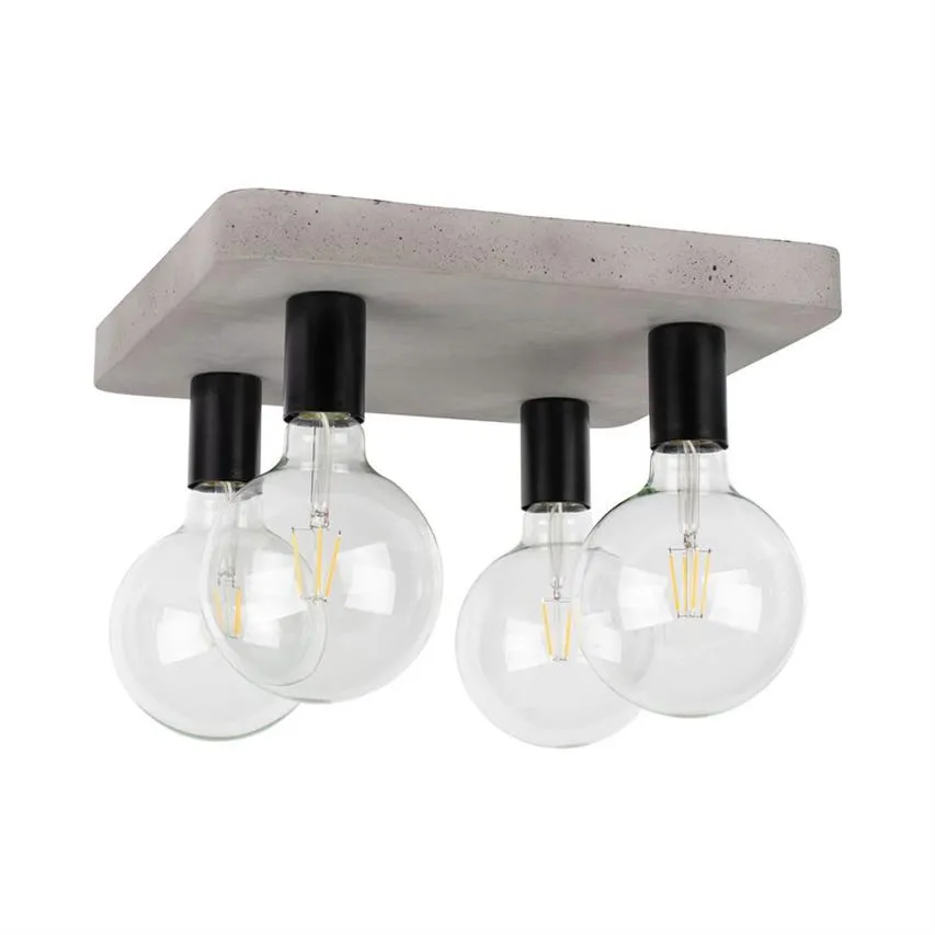 Fortan Deckenleuchte 4xE27 Max.60W Beton Grau/Schwarz Spot Light 8254436
