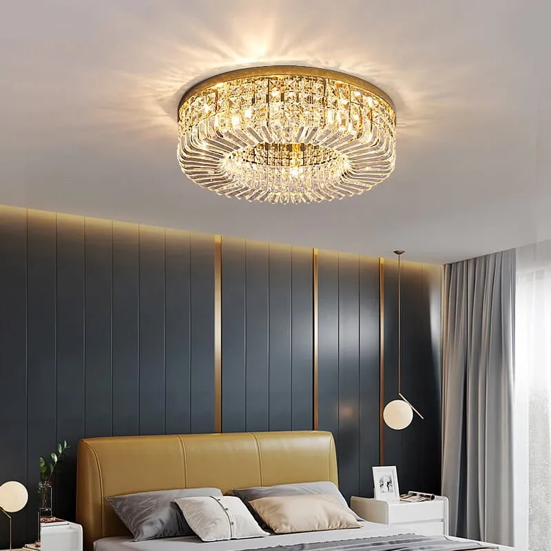 Glamour Kristall Plafond, modern 80cm gold STELLA GOLD