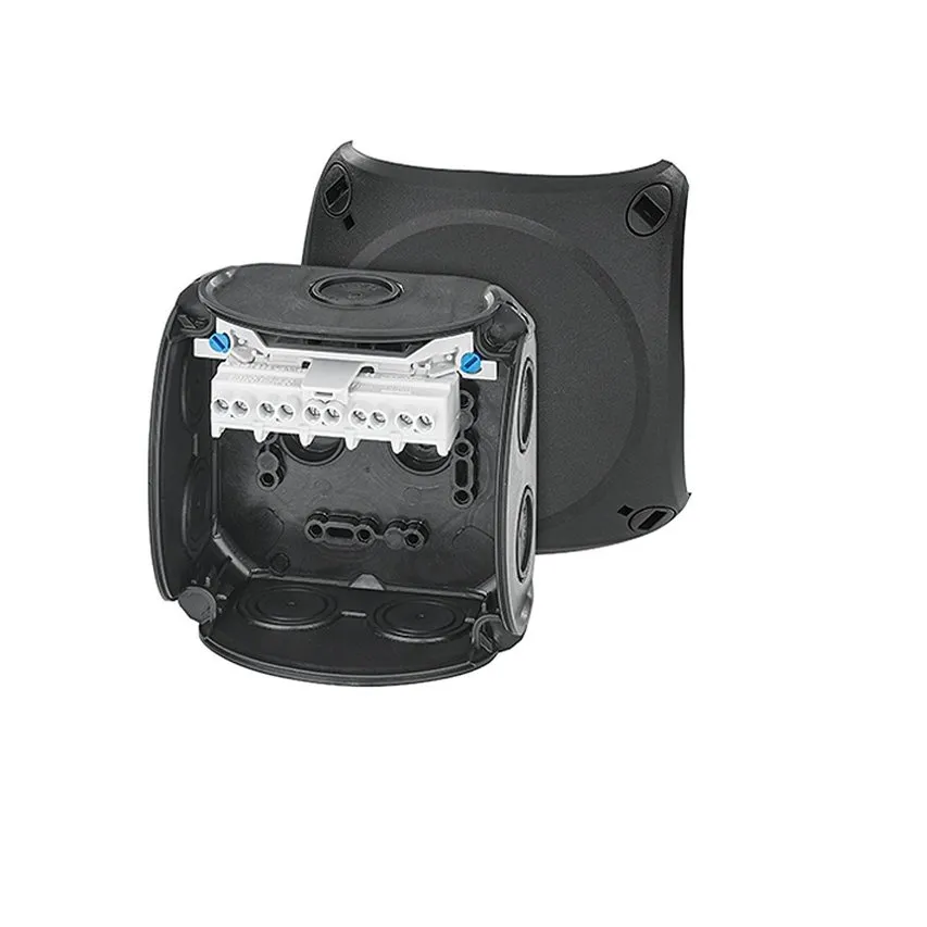 HENSEL Aufputz-Abzweigdose 104x104x70mm IP66 schwarz DK0404B
