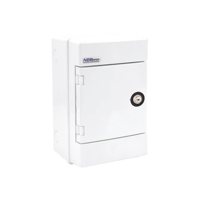 Hermetischer Aufputz-Schaltschrank 1x4 RH-4Z/B, Klemmleisten, TH35-Träger, IK07, 1000V DC, IP65 weiße Tür