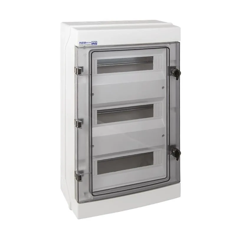 Hermetischer Aufputz-Schaltschrank 3x12 RH-36/3, Klemmleisten, TH35-Träger, IK07, 1000V DC, IP65